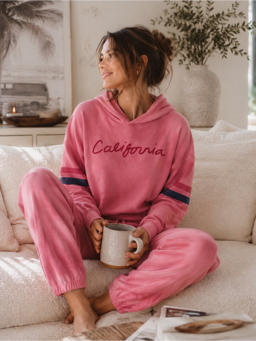 Sundry California Hoodie Sweatshirt Pink Size 1